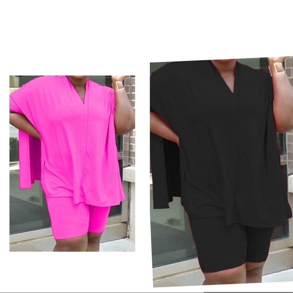 NWT Plus Size Biker Short Set 1X 2X 3X